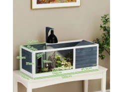 Hot PawHut Schildkrötenhaus Tannenholz Pmma Grau 120L x 50B x 40H cm