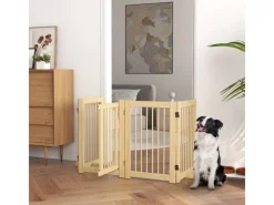 PawHut Schutzgitter Kiefernholz Naturholz 204L x 36B x 75H cm