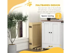 PawHut Schutzgitter Kiefernholz Naturholz 204L x 36B x 75H cm