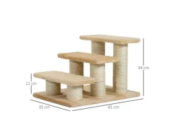Clearance PawHut Tiertreppe 3 Stufen Treppe für Katze und Hunde 45 x 35 x34cm