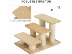 Clearance PawHut Tiertreppe 3 Stufen Treppe für Katze und Hunde 45 x 35 x34cm