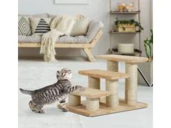 Clearance PawHut Tiertreppe 3 Stufen Treppe für Katze und Hunde 45 x 35 x34cm