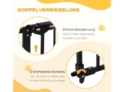 PawHut Türschutzgitter mit 3 Verschiedene Verlängerungen