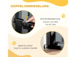 PawHut Türschutzgitter Ohne Bohren und mit Auto-Close