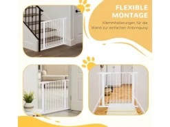PawHut Türschutzgitter Verstellbar Auto-Close