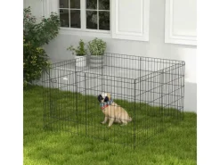 Online PawHut Welpenauslauf Hundelaufstall Metall Schwarz 61L x 4B x 76H cm
