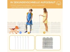 PawHut Welpenlaufstall 6 Stücke 60 cm DIY Laufstall mit Tür
