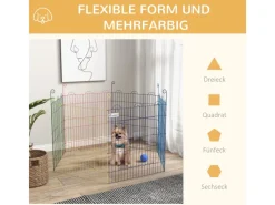 PawHut Welpenlaufstall 6 Stücke 60 cm DIY Laufstall mit Tür