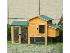 PawHut Zwerghühnerstall mit Auslauf Stange Nistkasten