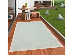 Pergamon In & Outdoor Teppich Flachgewebe Ottawa Bordüre Türkis 160x230cm