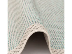 Pergamon In & Outdoor Teppich Flachgewebe Ottawa Bordüre Türkis 160x230cm