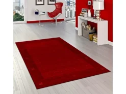 Discount Pergamon Natur Teppich Indo Gabbeh Indira Bordüre Rot 90x160cm