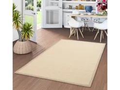 Pergamon Sisalteppich Natura Klassisch mit Bordüre Creme 150x150cm