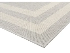 Peyer Syntex Teppich Terrace Bordüre Pflegeleicht Farbe 80 x 150 cm Grau