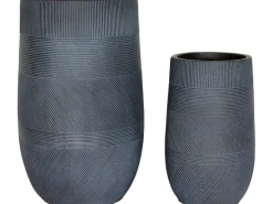 Pflanzgefäß Vase Ø 34 cm x 54 cm Dunkelgrau