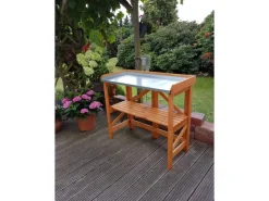 Promadino Pflanztisch klappbar mit verzinkter Arbeitsfläche 45 cm x 97 cm x 88 cm