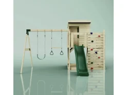 PolarPlay Spielturm Björn, mit Trapezstange, Dunkelgrün