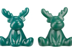 Clearance Porzellan-Rentier Grün 9 cm