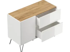 Posseik Sideboard Industrial S 2 Schubladen 1 Tür 100 cm Top