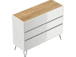 Posseik Sideboard Industrial M 6 Schubladen 120 cm Top