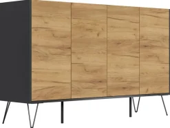 Posseik Sideboard Industrial P 4 Schubladen 4 Türen 155 cm Front