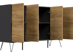 Posseik Sideboard Industrial P 4 Schubladen 4 Türen 155 cm Front