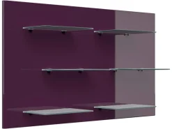 Outlet Posseik Wandregal Elite 6 Glasablagen 104 cm x 60 cm Brombeer