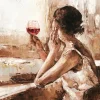 Outlet Pro Art Bild Canvas-Art Girl With Wine Glass 120 cm x 90 cm