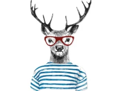 Pro Art Bild Cut-Out Hirsch mit Brille 50 cm x 50 cm