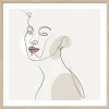 Best Pro Art Bild Framed Art Line art faces II 30 cm x 30 cm
