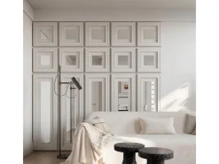 PROFHOME 159820 3D Wandpaneel Wandvertäfelung Deckenplatte 0,25 m2 50 cm x 4,2 cm x 50 cm Weiß