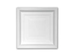 PROFHOME 157002 Deckenplatte Deckenelement Wandpaneel Stuckdekor, 60,0 cm x 60,0 cm x 6,5 cm Weiß