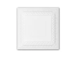 PROFHOME 157003 Deckenplatte Deckenelement Wandpaneel Stuckdekor, 60,0 cm x 60,0 cm x 7,0 cm Weiß
