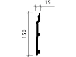 PROFHOME 653114 Sockelleiste Fußleiste Zierleiste Stuckleiste 2 m 200 cm x 1,5 cm x 15 cm Weiß