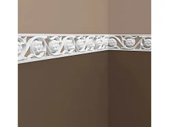 New PROFHOME 151369 Wand- und Friesleiste Stuckleiste Zierleiste Friesleiste 2 m 200 cm x 1,1 cm x 5,4 cm Weiß