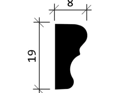 Clearance PROFHOME 651321 Wand- und Friesleiste Stuckleiste Zierleiste Stoßfest 2 m 200 cm x 0,8 cm x 1,9 cm Weiß