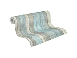 Outlet PROFHOME 319932-GU Holz Tapete Holzoptik Matt Blau Grau Creme 0,53 m x 10,05 m 5,33 m2 Blau