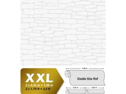 Sale PROFHOME 355515-GU Stein Kacheln Tapete Natur Matt Weiß 1,06 m x 25,00 m 26,50 m2 Weiß