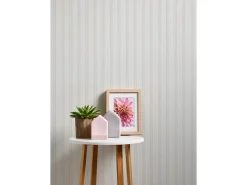 PROFHOME 243515-GU Streifen Tapete Traditionell Matt Weiß 0,53 m x 10,05 m 5,33 m2 Weiß