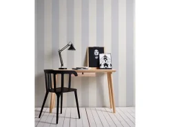 Best PROFHOME 247612-GU Streifen Tapete Traditionell Matt Weiß 1,06 m x 25,00 m 26,50 m2 Weiß