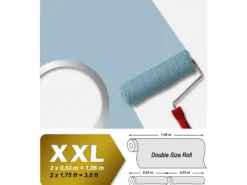 New PROFHOME 961419-GU Struktur Tapete Uni Matt Weiß 1,06 m x 25,00 m 26,50 m2 Weiß