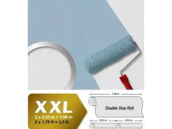 Best PROFHOME 573612-GU Struktur Tapete Uni Matt Weiß 1,06 m x 25,00 m 26,50 m2 Weiß