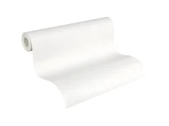 Outlet PROFHOME 570215-GU Struktur Tapete Uni Matt Weiß 0,53 m x 10,05 m 5,33 m2 Weiß