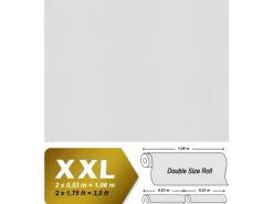 PROFHOME 586513-GU Struktur Tapete Uni Matt Weiß 1,06 m x 25,00 m 26,50 m2 Weiß