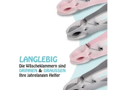 New ProHome Wäscheklammern Anthrazit Rosa 40er Pack