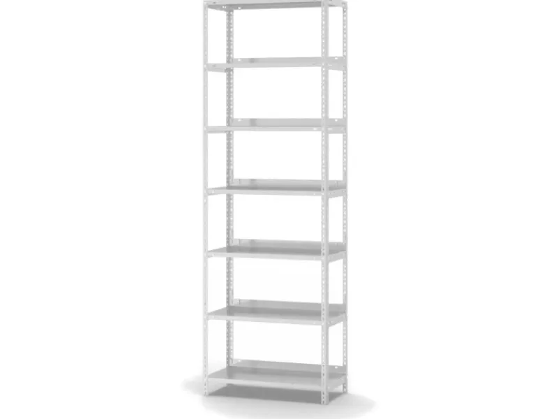 PROREGAL Aktenregal Schraubsystem Grundregal HxBxT 220 x 75 x 30 cm 7 Ebenen Fachlast 60 kg Mit Deckboden Einseitig Nutzbar