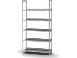 PROREGAL Aktenregal Schraubsystem Grundregal HxBxT 185 x 100 x 30 cm 5 Ebenen Fachlast 60 kg Ohne Deckboden Einseitig Nutzbar