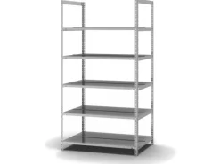 PROREGAL Aktenregal Schraubsystem Grundregal HxBxT 185 x 100 x 60 cm 5 Ebenen Fachlast 90 kg Ohne Deckboden Beidseitig Nutzbar