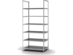 Discount PROREGAL Aktenregal Schraubsystem Grundregal HxBxT 220 x 100 x 60 cm 6 Ebenen Fachlast 90 kg Ohne Deckboden Beidseitig Nutzbar Verzinkt