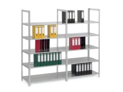 Discount PROREGAL Aktenregal Schraubsystem Grundregal HxBxT 220 x 100 x 60 cm 6 Ebenen Fachlast 90 kg Ohne Deckboden Beidseitig Nutzbar Verzinkt